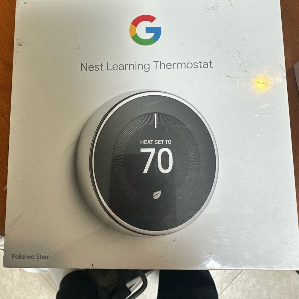 Google Nest Thermostat - Polished Silver